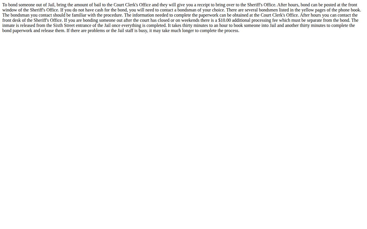 Latah County Detention Center bond release instructions